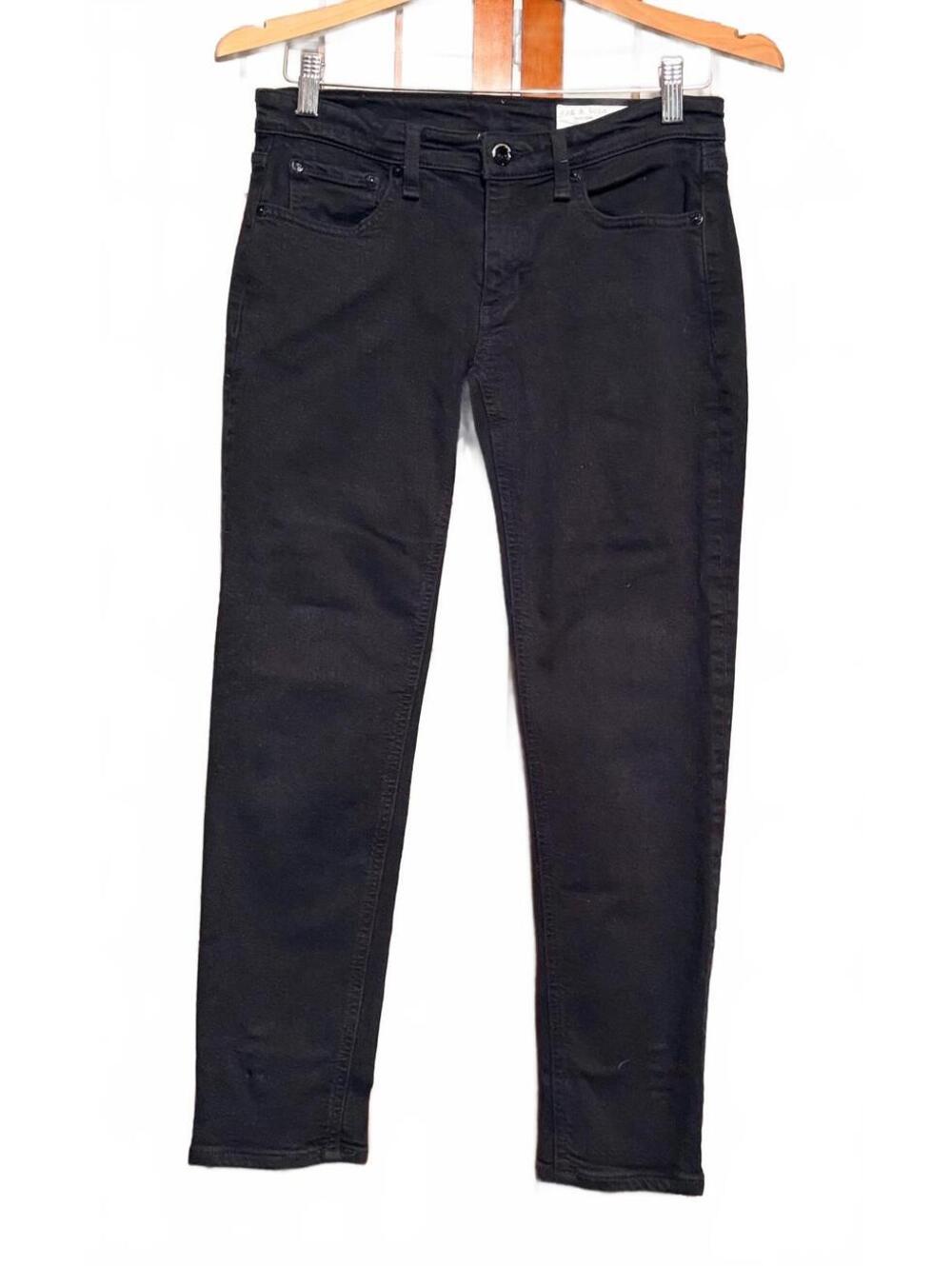 Rag & Bone Low-Rise Slim Boyfriend Jeans Size 24 Black Stretch